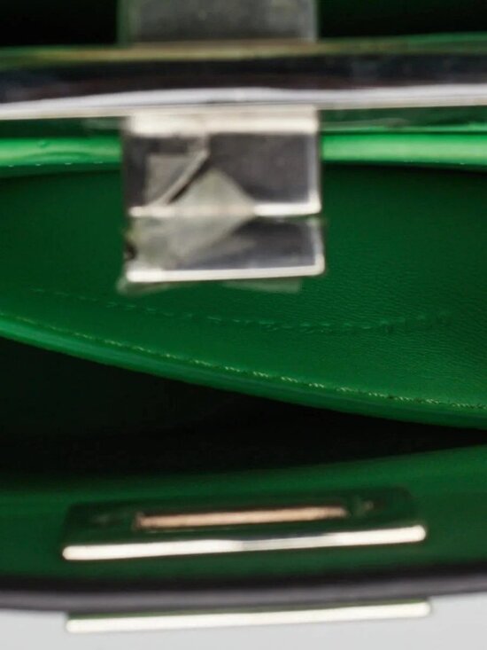 Peekaboo ISeeU Petite - Green | FENDI US Fendi Green Lambskin Leather Petite Peekaboo Iseeu Satchel Bag 8BN335